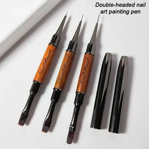 New 1pcs Double-end <b>Nail</b> Pen <b>Nail</b> Art Brushes Builder Gel French <b>Nail</b> Gradient Brush Small Thin Manicure Brush <b>Tool</b> XJS05 - Product Image 3