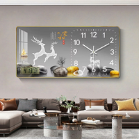 Jual Jam Dinding Lukisan Porselen Kristal Modern dengan Kalender Abadi, Seni Dinding Dekorasi Rumah