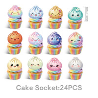 Kit de Vaisselle Jetable Thème Macaron et Bao Bao pour Fête : Assiettes, Gobelets, Serviettes, Couverts, Nappe et Décorations d'Anniversaire