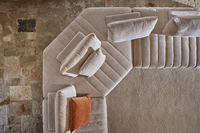 Canapé modulaire italien populaire moderne en tissu et cuir pour usage domestique, mobilier d'appartement sur mesure
