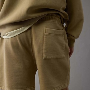 Ensemble de survêtement en coton pour homme, sweat-shirt à capuche et short, deux pièces, vêtements de détente - Product Image 5