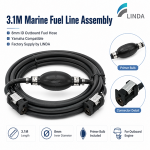 Nova Linha de Combustível Marítima 12L 8mm com Bulbo de Escorva para Motores de Popa a Gasolina, Compatível com Yamaha, para Motores 2 TEMPOS, Peça de Reposição, Fábrica LINDA - Product Image 1