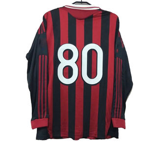 Camiseta Retro del Milán Temporada 2009/10, Cuello Redondo, Manga Larga, Uniforme Deportivo de Fútbol, Secado Rápido, Unisex, Adulto, Estilo Europeo - Product Image 1