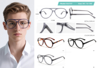 Lunettes optiques rétro unisexes, logo personnalisé, monture en acétate et métal, montures de lunettes tendance surdimensionnées