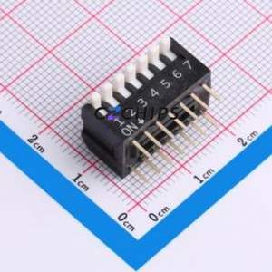 DP-07-K-T DIP Switch Through hole Component (THT) Switch Piano Key Single Pole Single Throw 7 2.54mm - Product Image 1