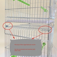 Cage à oiseaux en fil métallique électroplaqué antirouille avec mangeoires extérieures empilables pour l'élevage et la reproduction des petits oiseaux