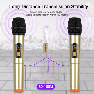 Micrófono Inalámbrico UHF Dual <span class=keywords><strong>de</strong></span> Mano, Recargable por USB-C, Alcance <span class=keywords><strong>de</strong></span> 50m, Plug & Play, para Fiestas en Casa, Discursos, Karaoke, Venta al Por Mayor - Product Image 4