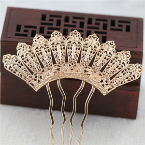 <span class=keywords><strong>Peigne</strong></span> couronne <span class=keywords><strong>de</strong></span> fleurs à neuf rangs en cuivre moulé 97*89MM, accessoire DIY, coiffe <span class=keywords><strong>de</strong></span> style ancien, épingles à cheveux incrustées et - Product Image 1