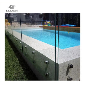 Pagar Kolam Renang Baja Tahan Karat 316 Peninggi Samping Kaca Keran/Pegangan/Tiang Pagar Aluminium Pagar Kolam Renang Kaca