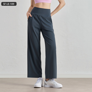 <span class=keywords><strong>Pantalon</strong></span> de yoga taille haute ample à jambe droite-<span class=keywords><strong>Pantalon</strong></span> d'extérieur à sensation nue printemps/été, <span class=keywords><strong>pantalon</strong></span> d'entraînement décontracté athlétique à jambe large - Product Image 1
