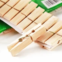 Pinces à linge et à café multifonctions en bambou naturel de haute qualité, en bois, en pack