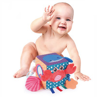 Jouet d'éveil unisexe personnalisé pour les tout-petits, cube en tissu testé pour la sécurité des bébés de 0 à 4 ans