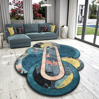 Tapis et carpettes modernes en laine à poils coupés géométriques capitonnés, grand tapis de sol pour salon