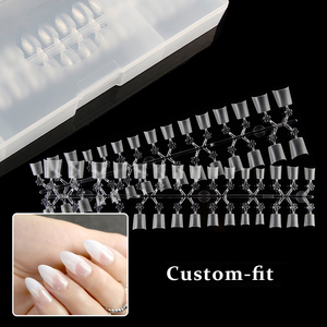 Medium <b>Nail</b> Tips Deep C Curve No C Curve Stiletto Oval Almond Coffin Matte Half Cover Tips - Product Image 5