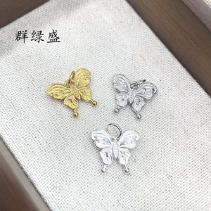 Qunlvsheng S925 Sterling Silver Butterfly Pendant 925 Silver Jewelry Findings For Necklace <b>Bracelet</b> DIY Accessories - Product Image 4