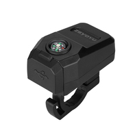 Chargeur USB rapide pour moto 36W 24V~90V avec boussole intégrée, câble de 150 cm pour guidon, support de rétroviseur, adaptateur d'alimentation pour téléphone