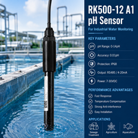 Transmetteur de pH industriel avec câble d'immersion compact, sortie double RS485 et 4-20mA pour système SCADA