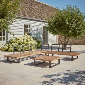 होटल लकड़ी के फर्नीचर वाटरप्रूफ एल्यूमीनियम आउटडोर कोने सोफे के आकार पैटियो लोंज सोफा एल आकार पाश - Product Image 3