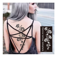 Autocollant de tatouage temporaire 2026 au henné indien, motif sexy sur papier blanc, non toxique, imperméable, écologique, pour le corps