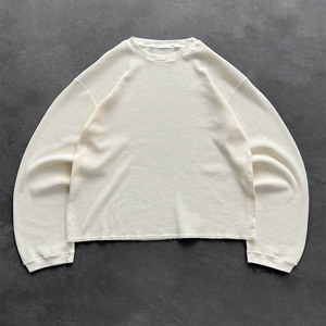 เสื้อยืดโอเวอร์ไซส์ทรงครอป แขนยาว ผ้าโพลีเอสเตอร์/คอตตอน สำหรับผู้ชาย  แบบเรียบ  คุณสมบัติป้องกันขนร่วงและระบายอากาศได้ดี - Product Image 1
