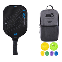 Raquette de pickleball en fibre de carbone personnalisée, professionnelle, légère, 14 mm, avec balles de pickleball
