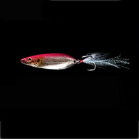 LUTAC Leurre métallique en alliage de zinc coulant cuillère à eau entière VMC plume triple crochet léger écailles de poisson bionique longue coulée 46mm/7g