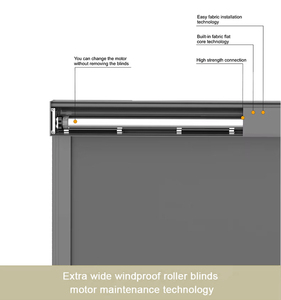 Persianas enrollables eléctricas exteriores automáticas inteligentes con cremallera, instalación integrada, para protección contra el viento, lisas - Product Image 3