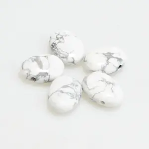 Miss Stone 30mm White Howlite Handcrafted Pear Cut Pendant Manufacture's Pear Drop Rock Stone Charm for Gifts Show