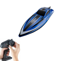 Bateau télécommandé de luxe HJ818 35KM/H 2.4G 200M avec éclairage nocturne et moteur à balais, bateau électrique rapide, cadeau pour garçons