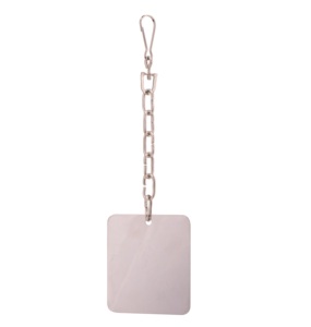 Plaque rectangulaire en métal pour oiseaux, jouet avec chaîne et cloche, pour oiseaux de compagnie d'intérieur, toutes saisons, style simple, durable - Product Image 6