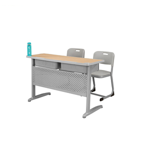 Muebles <span class=keywords><strong>de</strong></span> escuela primaria/secundaria, escritorio y silla <span class=keywords><strong>de</strong></span> estudio, juego <span class=keywords><strong>de</strong></span> mesa y silla doble para estudiantes - Product Image 4