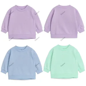 Großhandel Kleinkind Jungen Mädchen Kleidung 100% Baumwolle Französisch Frottee Pullover Pullover Winter Unisex Kinder Baby Rundhals ausschnitt Sweatshirts