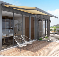 5m Léger Pleine Boîte Motorisé Rétractable Toit Auvent Auvent De Jardin Coupe-Vent En Alliage D'aluminium Cadre Électrique Polyester
