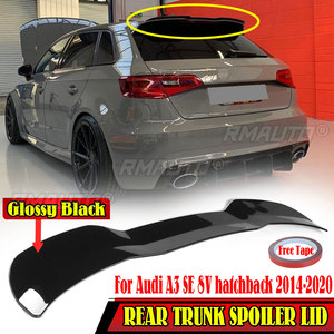 ตัวขยายขอบปีกสปอยเลอร์ด้านหลังแบบมีปีกสีดำ/คาร์บอนไฟเบอร์สำหรับรถ Audi A3 SE 8V hatchback 2014-2020 - Product Image 1