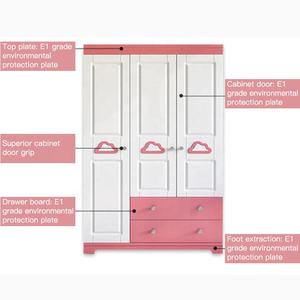 Camerino mobili di Design moderno a buon mercato prezzo personalizzato armadio in legno con cassetti rosa semplice <span class=keywords><strong>per</strong></span> bambini guardaroba <span class=keywords><strong>per</strong></span> le ragazze - Product Image 5