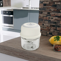 Mini broyeur électrique portable sans fil USB 250ml Robot culinaire intelligent Hachoir pour Vetables Hachoir à viande et à ail Broyeur d'oignons