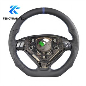 Volant de voiture personnalisé en cuir alcantara et fibre de carbone forgée pour Volvo S60R S60 <span class=keywords><strong>V70R</strong></span> V70 2005 2006 2007 sans airbag - Product Image 1