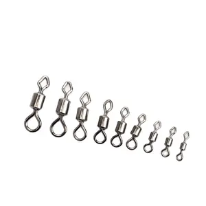 FTK-L-032 Factory Direct Ready Ship Wholesale Fishing Rolling And Diamond Eye Rolling Swivel Fishing Swivel Stainless Steel