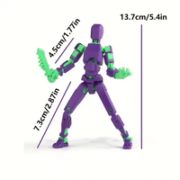 Ensemble de figurines d'action, robot 13 figurines factices imprimées en 3D jouet articulé chanceux pour collectionneur de modélisation (assemblage requis)