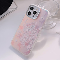 Dragon rose de rêve pour iPhone 15 16 Pro Max 14 pour Apple 13-National Trend Galvanoplastie Hard Case Compatible PC Mobile Phone