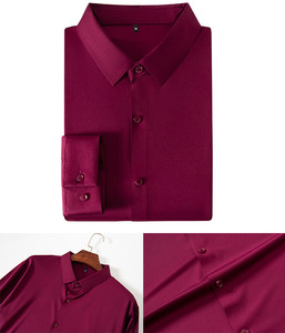 Camisa <span class=keywords><strong>de</strong></span> <span class=keywords><strong>Vestir</strong></span> <span class=keywords><strong>para</strong></span> <span class=keywords><strong>Hombre</strong></span>, Elástica, Antiarrugas, 12% Spandex, Suave, Transpirable, Corte Ajustado, Multicolor - Product Image 6