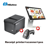 Impresora Térmica de Recibos Inalámbrica Milestone MHT-P80A de 80 mm con Corte Automático, Compatible con Códigos de Barras y Códigos QR, 203 dpi