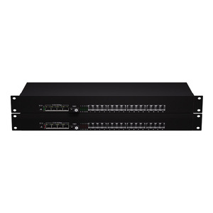 Téléphone RJ11 à 16 ports avec 4 gigabits RJ45 vers émetteur-récepteur à <span class=keywords><strong>fibre</strong></span> optique PCM convertisseur d'extension de voix à <span class=keywords><strong>fibre</strong></span> optique - Product Image 1