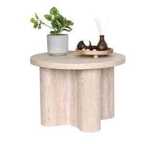 <span class=keywords><strong>Tavolino</strong></span> Laterale in Travertino Levigato su Misura, <span class=keywords><strong>Tavolino</strong></span> da Caffè Rotondo in Legno Color Avena <span class=keywords><strong>per</strong></span> Camera da Letto, Casa e Appartamento - Product Image 4