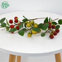 Lebensechter Künstlicher Himbeerzweig mit Beeren Flexibler Drahtstiel für DIY-Bastelarbeiten Kränze und Heimdekoration