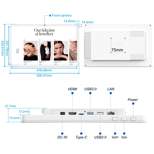 21.5 inch Wall Mount thương mại <span class=keywords><strong>Android</strong></span> 14 Tablet <span class=keywords><strong>LCD</strong></span> Bảng điều chỉnh hiển thị cho tự phục vụ quảng cáo kinh doanh tùy chọn NFC PoE - Product Image 5