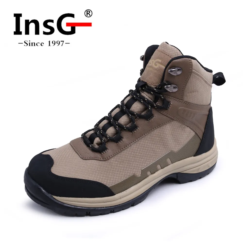Fashion Simple Waterproof Fabric Upper Hiking Shoes Anti Slip Men Outdoor Trekking Boot