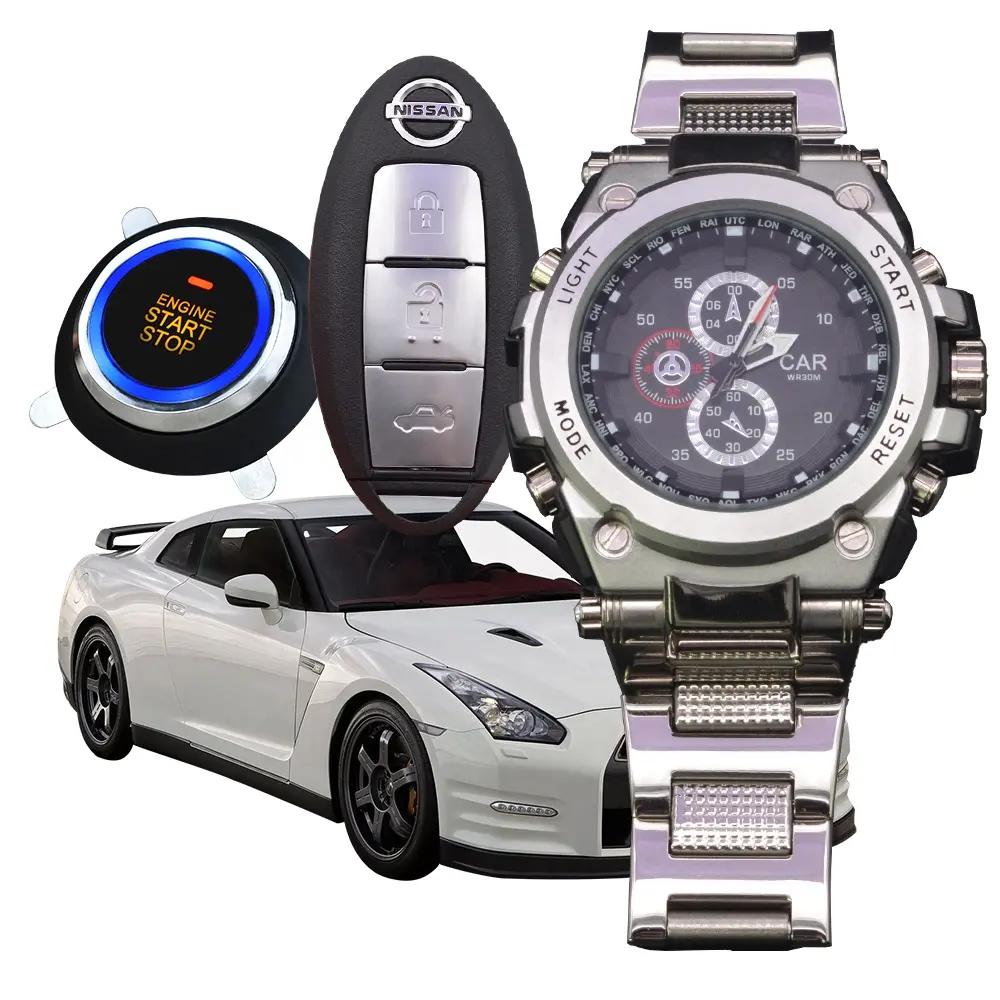 Drop Shipping Smart Watch Fernbedienung Auto Alarme Druckknopf Start Stopp Motor Anti-Hijacking Keyless Entry Car