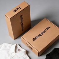 Boîte en carton ondulé personnalisée avec logo imprimé numériquement pour l'expédition de vêtements, costumes, t-shirts, vêtements, manteaux