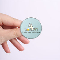 Spedizione Diretta di Badge Rotondi Personalizzati Stampati, Spille Personalizzate con Cartoni Animati, Citazioni Ispiratrici, Figure di Animali e Piante